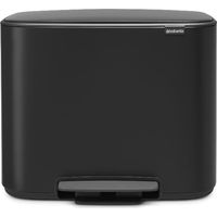 poubelle à pédale 36 l matt black - bo - brabantia