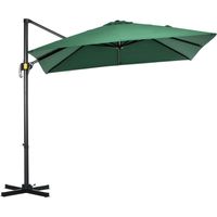 Outsunny Ombrellone da Giardino Inclinabile e Girevole a 360° Verde