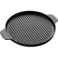 Plaque de cuisson universelle pour barbecue au charbon en fonte émaillée, ronde, accessoire barbecue, 24cm, Noir