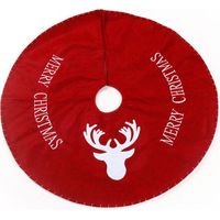 BUNTHAUS PA Aiperq Christmas Tree Skirt, 35 Inch Crimson Elk Skirt Cover, Non-woven Christmas Tree Mat, Suitable for Christmas Party Winter Holiday New Year Decoration