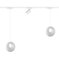 Binario top light mono 1184 eclipse yari bianco g9 led lampada soffitto moderna spot orientabile sfera vetro satinato