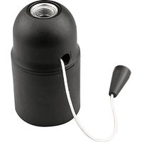 Portalamparas roscado liso con tirador e27 negro