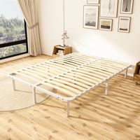 Teeno – Sommier 140x190 à lattes en bois massif – 9 pieds pour stabilité – Structure renforcée anti-bruit – Hauteur libre 26 cm pour rangement