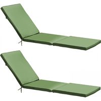 Lot 2 coussins bain de soleil polyester vert 186 x 53 x 5 cm