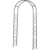 Rosenbogen aus Metall Rankhilfe für Kletterpflanzen Gartenbogen mit Spitze Metallstruktur Torbogen Rankbogen für Rosen Bögen Rankgitter Rosenhilfe für Garten 114 x 30 x 230 cm Schwarz