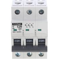 Interruttore automatico 3P C 20A 6kA AC Schelinger A02-G7-3P-C20