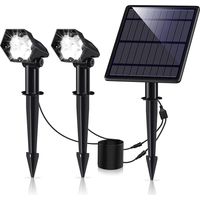 Lampe Solaire Exterieur, 3600mAh LED Spot Solaire, Eclairage Lumiere Solaire Exterieur Projecteur Etanche IP66 avec 3 Modes 6000K, Idéal pour Jardin, Chemins, Pelouses, Plantes