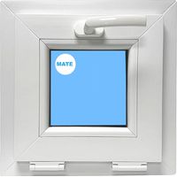 Eco-Blu – Fenêtre PVC 400x400 mm blanc – À soufflet abattant – Verre dépoli double vitrage – Isolation thermique et acoustique optimale