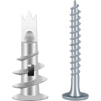 100PCS Vis et Chevilles Métal, Cheville pour Plaques de Plâtre, Chevilles Auto Foreuses, Cheville Placo avec Vis, Cheville Carreau de Platre, pour Les Fixations de Plaques de Plâtre DIY-