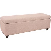 Banc/banquette/coffre de rangement Kriens, 112x45x45cm, tissu, beige