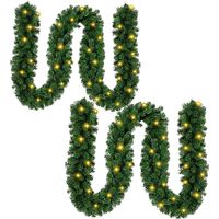 Randaco Guirlande de Noël de Noël avec Guirlande de Noël lumineuse intégrée 5 m verte avec 100 LED