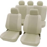 Housse de siège pour voiture 11 pièces 26174809 – Polyester beige – Compatible airbag latéral – Housse arrière divisible – Petex