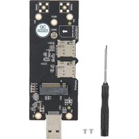 Carte Adaptateur (M.2) Clé B vers USB 3.0 avec Double Emplacement de Carte SIM Accessoires Réseau