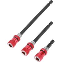 Lot de 3 porte-embouts de perçage magnétiques à dégagement rapide, tige hexagonale 1/4", rallonge de tournevis 60/100/150 mm