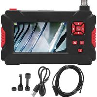 Endoscope industriel à double lentille de 8 mm avec écran LCD 1080p de 4,3 pouces et 9 lumières pour l'inspection des pipelines (2 m)