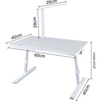 Table pour Ordinateur Portable Pliante avec Lampe réglable en hauteur Blanc