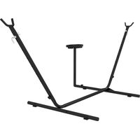 Supporto per Amaca in Acciaio con Tavolino Integrato e Carico Massimo 150kg, Nero