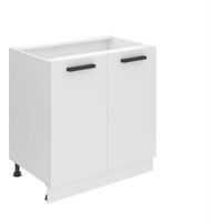 Belini Unterschrank Küche, Küchenunterschrank 80 cm Breite. SD Küchenunterschrank ohne Arbeitsplatte. Küchenschrank mit 2 Türen, Weiß matt