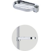 Lntyq Porte-Savon, Porte Savon Barre Douche, Porte Savon pour Barre de Douche, Porte-Savon Douche Réglable, Porte Savon sans Perçage Porte Shampoing pour Barre De Douche Diamètre du Trou 25mm