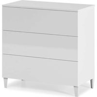Comoda 3 Cajones Pekin en acabado blanco 76 cm(alto)80 cm(ancho)40 cm(largo)