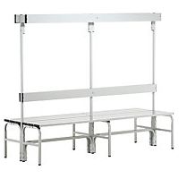 Banco para vestuarios con listones de aluminio H x P 1650 x 725