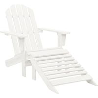 Chaise de jardin avec pouf-Chaise de terrasse-Chaise d'extérieur Bois Blanc