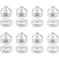 Set mit 8 Lautsprecherfüßen aus Aluminiumlegierung für Hi-Fi-Lautsprecher, mit konischen Spikes und M22x22,5 mm Nägeln