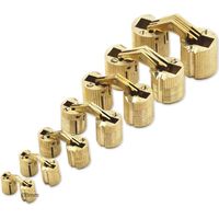 Mini-Zylinderscharniere (8 mm) für Schranktüren, Paneelverbindung, kleine DIY-Box, verdeckte Scharniere in mattem Messing, 180° Öffnungswinkel, 8 Stück