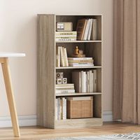 Etagère 4 niches 55x36x110 cm décor chêne - COMY