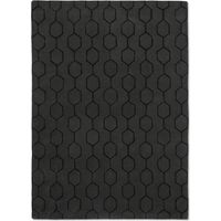 Tapis salon et chambre en laine 250x350 noir fait à la main motif faux uni GIO
