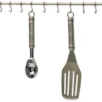 KitchenCraft Perchero de acero inoxidable para utensilios de cocina con 12 ganchos, 52 cm (20,5"), en caja de regalo, plateado