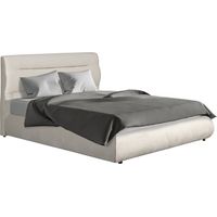 Lit double avec coffre en velours "Chamonix" - 140 x 190 cm - Beige