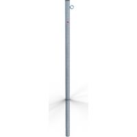 Schake Absperrpfosten aus Stahlrohr verzinkt Ø42x2,5mm mit Kunststoffkappe 900mm Überflur zum Einbetonieren mit 1 Öse