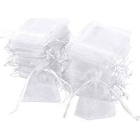 Set di 100 sacchetti in organza bianchi, 7 x 9 cm, sacchetti regalo in organza, sacchetti per gioielli, sacchetti per bomboniere, sacchetti di lavanda, bomboniere