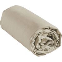 Drap housse 2 personnes 160 x 200 x 30 cm Linette coton lavé 57 fils Beige
