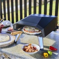 Four à pizza à gaz 4.4kW – Préchauffage 350°C en 15 min – Cuisson en 1 à 2 min – Pierre de cuisson en cordiérite 30.5x30.5cm – Roster