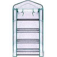 Serre à balcon 4 niveaux Suan En acier Robuste et pratique pour le jardinage urbain 69 x 49 x 160 cm Noir TRENDYFLAIR