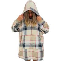 Felpa Plaid Coperta Retro Agnellato Con Tasca Sherpa Inverno Caldo Galway A Quadri