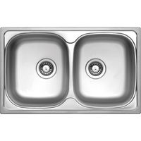 Évier Welland en acier inoxydable poli 780x480 double