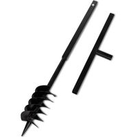Vidaxl – Tarière manuelle 120 mm – Acier noir – Pour sols durs et terrains accidentés – Confort de prise avec poignée – Démontable pour rangement facile