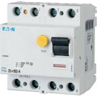 Interrupteur différentiel Eaton Eaton Moeller, 4 Pôles, 25A, 30mA, Type A ( Prix pour 1 )
