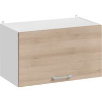 Cuisineandcie – Meuble haut de cuisine chêne naturel 1 porte relevable L 60 cm – Vérins à gaz pour ouverture automatique – Design sobre et résistant