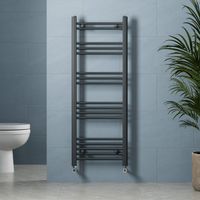 Anthracite Heated Towel Rail Straight Flat Bathroom Radiator 1200 x 450mm
