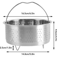Ortviai Panier à vapeur en acier inoxydable pour cuiseur à riz, 16,5 cm, dégraisseur de riz, idéal pour légumes, œufs et fruits