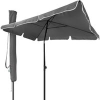 VOUNOT Garden Parasol, Tilt Balcony Umbrella, Sun Shade for Outdoor, Garden, Balcony, Patio, Beach, 2 x 1.25m, with Cover,Grey