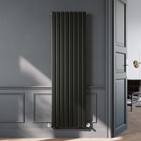 ELEGANT 1800 x 544mm Black Vertical Radiator Designer Double Panel Flat Panel Rads