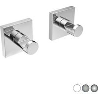 Appendiabiti Mod. Hotel Maison 2 pz in leghe metalliche Bianco cm 5 x h. 5 x 4,5 fissaggio biadesivo pre-applicato o con viti comprese
