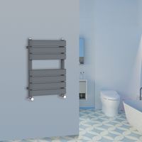WarmeHaus 650x500mm Flat Panel Heated Towel Rail Central Heating Towel Warmer for Bathroom Kitchen Anthracite