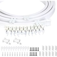 Ceiling Curtain Track Kit (91pcs) Includes 3m Flexible Curtain Track 11 Mounting Brackets 26 Gliders 26 Curtain Cilps and 4 End Caps Curtain Track System for Living Room with Screws and Screwdriver