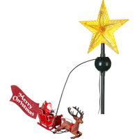 Puntale Topper Per Albero Di Natale Con Stella E Slitta Rotante